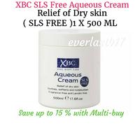 XBC SLS Free Aqueous Body Cream for Dry Skin Relief Soothes & Softens 1 x 500ml