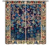 XBDDZSW Boho Curtains - William Morris Art Retro Design Pattern Printed for Bedroom, Living Room, Kitchen - Privacy Panels 2 Pack 42x45in Decor