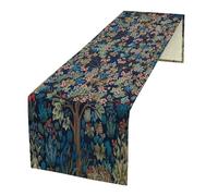 XBDDZSW William Morris Floral Table Runner William Morris Art Retro Design Pattern Printed Linen Table Runner for Home Kitchen Dining Table Decoration,13x36 Inch
