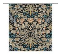 XBDDZSW William Morris Shower Curtain,Original Design Vintage Rose Flower Art Style Pattern Print Shower Curtains Sets Polyester Waterproof Fabric Decor Bathroom Curtain 66"×72" Inch with 12 Hooks