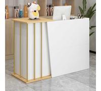 XBDLYQBD Cashier Reception Desk with Storage Space, Reception Counter with Lockable Drawer and Cabinet, for Office, Hotel, Supermarket, Convenience Store