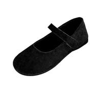 Xbemkste Ballerina Shoes Women's Fairy One Word Fd Small Leather Shoes with Skirt Mary Jane Flat Shoes for Dress Laughter Mun, black, 5.5 UK