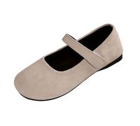 Xbemkste Ballerina Shoes Women's Fairy One Word Fd Small Leather Shoes with Skirt Mary Jane Flat Shoes for Dress Laughter Mun, White, 5.5 UK