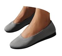 Xbemkste Ballerinas Women's Classic Flat Shoes Knitted Fabric Comfortable Soft Slip On Walking Shoes Lightweight Women's Shoes Round Toe Summer Shoes for Office & Everyday Use, darkgray, 5.5 UK
