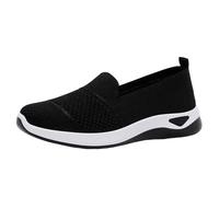 Xbemkste Casual Shoes Women's Flat Mouth Versatile Slip-On Shoes Stepping Women's Shoes Slip On Summer Shoes Women's Trainers, black, 4.5 UK
