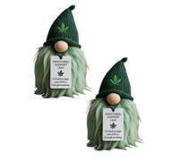 Xbemkste Emotional Support Weed Gnome Your Little Canna ompanion Mini Gnome Figurine with Inspirational Tags Figurine Desk Humor Ornament Weed Gifts for Men Women (2PCS)