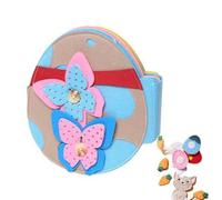 Xbemkste Montessori Busy Book Felt Busy Book Montessori Rabbit Book Reusable Easter Sticker Book Cute and Fun Rabbit-Themed Books Handcrafted (A)