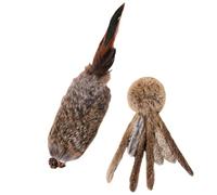 Xbemkste Plush Cat Kicker Toy Faux Rabbit Fur Cat Toys Soft Octopus Ball with Dangling Tails Catnip Toys For Cats Playing Indoor Cuddling to Strengthen the Bond Between Cats (A)