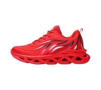 Xbemkste Sports Shoes Men's Models Fashion Lace Mesh Breathable Lightweight Running Shoes Casual Trend Sneakers Shoes Wide Feet Men, red, 7 UK