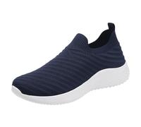 Xbemkste Sports Shoes Women's Casual Comfortable Lightweight Loafers for Women, Slip-On Trainers, Flat Hiking Shoes, Health Shoes, darkblue, 7 UK