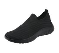 Xbemkste Sports Shoes Women's Casual Comfortable Lightweight Loafers for Women, Slip-On Trainers, Flat Hiking Shoes, Health Shoes, black, 8 UK