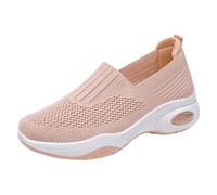 Xbemkste Trainers Women's Casual, Comfortable, Lightweight Loafers for Women, Slip-On Trainers, Flat Hiking Shoes, Health Shoes with Footbed, pink, 5 UK