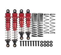 XBERSTAR Set of 4 Front and Rear Aluminum 1/10 RC Shock Absorbers for Tamiya DT-02 DF-02 DT-03 TT-02B 1/10 RC Upgrade Parts (Red)