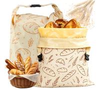 Xbessc Beeswax Bread Bag with Buckle Closure Pack of 2