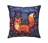 XBFCDN Forest Fox Throw Pillow Cover, 18x18 Inch Double-Sided Soft Plush Decorative Cushion Case for Sofa, Bed, and Living Room