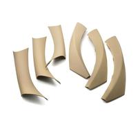 XBFHTUYJF Chrome-Plated for 3 Series E90 E91 316 318 320 325 328i 2004 2005-2012 6pcs Car Interior Door Handle Pull Cover Carbon Style Decorative(RHD Beige)