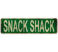 XBGJMY Snack Shack Metal Tin Sign Funny Vintage Slim Street Tin Signs 16 x 4 Inch Wall Art Decor Iron Poster for Home Farmhouse Bar Cafe Garage Rusitc Indoor Outdoor Gifts