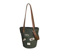 XBGLFZS 2025 Korean Textured Crossbody Bag with Thick Padded, Green | Modern Shoulder Bag, Multi Pocket Storage Work Travel, Sustainable Textured Crossbody Purse, Comfortable Carry