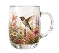 XBGLFZS Handcrafted Floral Glass Cup with Thick Wall Desk Accessory, B | Artistic Flower Shaped Glass Cup Ideal for Drinking and Decoration Clear or Colored Option Available Perfect