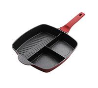 XBGLFZS Wok Non-Stick Pan with Handle for Home Kitchen Use 3 Colors, Red | Honeycomb Kitchenwares, with Stay with Handle, Induction Electric Cooktops, 3 Colors to Choose, Without Oil