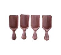 XBGLFZS Wooden Coffee Spoon Set | 4-Piece Natural Brown Jar Server with Rounded Bowl, Comfortable Grip, Dry Ingredient Utensil for Kitchen Counter