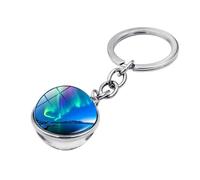 XBHGSY Keychain boy 2Pcs keychain pendant starry sky northern lights gemstone keychain pendant handbag pendant K style