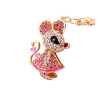 XBHGSY Keyrings KeychainsDiamond zodiac mouse pattern car keychain animal pendant key chain pendant key ring pendant handbag pendant style 4