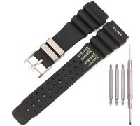 XBHSW 24mm Silicone Replacement Watch Band Compatible with Citizen Promaster Aqualand Duplex | Dive-Grade Waterproof Strap For JP2008-06E, JP1080-55L & 24mm Lug Width Models, Blackband Steel buckle