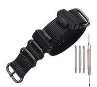 XBHWS Nylon Strap Adapter Compatible with Casio 16mm series GA110 100 700 DW-5600 DW-5900 DW-6100 GD120 Men Watch replacement bands - Black