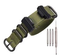 XBHWS Nylon Strap Adapter Compatible with Casio 16mm series GA110 100 700 DW-5600 GWM-5610 GD120 Men Watch replacement bands - Armygreen