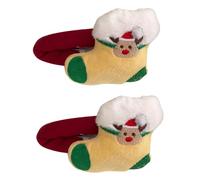 xbiez 1Pair Christmas Theme Hair Clip Lovely Plush Hair Barrettes Side Clip Hair Pin for Holiday Formal Party and School Event