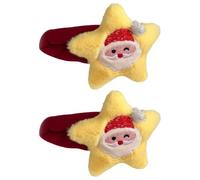 xbiez 1Pair Christmas Theme Hair Clip Lovely Plush Hair Barrettes Side Clip Hair Pin for Holiday Formal Party and School Event