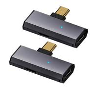 xbiez 2 In 1 USB C Adapter 90 Degree Male To Double Female 3.2 Extension 100W Type Device USB C Adapter