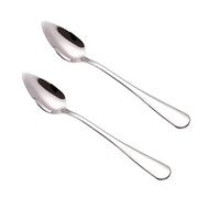 xbiez 2 PCS Home Stainless Steel Grapefruit Spoon Ice Cream Dessert Spoon Serrated Edge Fruit Coffee Stirring Spoons Teaspoons
