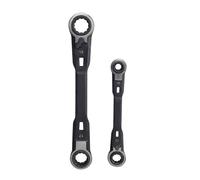 xbiez 2Pcs Double End Ratcheting Wrench Double Box End Wrench Brake Pipe Spanner Open Spanners Repair Set Multifunction