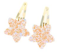 xbiez 2PCS Glittering 2000s Hairclip Fivepointed Star Hairpin Side Clip Barrette Pet Hair Pin All Age Hair Styling Tool
