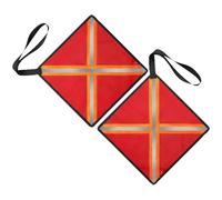xbiez 2Pcs Kayak Travel Flag with Webbing & Reflective Strips Red Warning Flag Tow Flags for Canoes Truck Boats Warning Flags