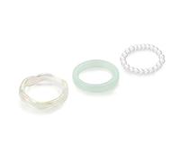 xbiez 3 Pcs Resin Stackable Ring Fashion Stackable Finger Rings Beaded Elastic Y2K Rings Jewelry Women Simple Thick Rings