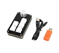 xbiez 5 Keys Mini Keyboard with 1 Knob Customizable Personalized Gaming Video Editing Programming Small Macro Keypad Backlit