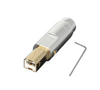 xbiez Aluminum Alloy Gold-Plated USB B-Type Plug Shell For 6mm Hole Connector For Repairing Printer Data Cables Making Electronic Parts