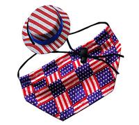 xbiez Bearded Dragon Independence Day Costume Holiday Dress Up Accessories Adjustable Hat Cloak for Small Animals