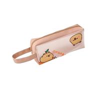 xbiez Cartoon Pencil Case Water Resistant PU Pencil Pouches with Handle Portable Pen Organizers Storage Bag Travel Makeup Bag Cartoon Animal Pen Case