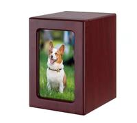 xbiez Cat Urn Pet Memorial Urns for Cats Ashes Solid Wood Cat Memorial Pet Ashes Pet Memorial Box with Photo Frame for Indoor