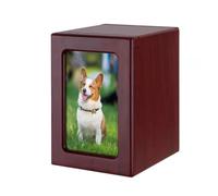 xbiez Cat Urn Pet Memorial Urns for Cats Ashes Solid Wood Cat Memorial Pet Ashes Pet Memorial Box with Photo Frame for Indoor