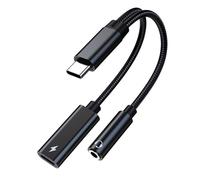 xbiez Double Function Type C To 3.5mm Headphone & Charges Adapter 2 In 1 To 3.5mm Sound Dongle Upgrades For Phone 15/16 Headphone Dongle