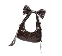 xbiez Eye Catching Purse For Women PU Leather Shoulder Bag Armpit Purse With A Removable Bows And Rivet Detail Fashion Shoulder Bag