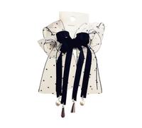 xbiez Fashion Ribbon Bows Hair Accessories with Pearls Hair Clip Hair Decoration Hairpieces for Parties and Prom Occasion