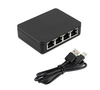 xbiez Fast Speed 1 To 4 Ethernet Splitter 1000Mbps RJ45 Networking Adapter With USB C Power For Device Connectivitys