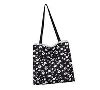 xbiez Floral Lace Trim Casual Underarm Bag Lightweight Handbag Practical Canvas Shoulder Purse For Women Girls Feminine Printed Casual Shoulder Bag