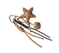 xbiez Handmade Brown Khaki Leather Star Bag Ornament Unique Purse Decoration Adds A Touch of Elegances to Everyday Outfits